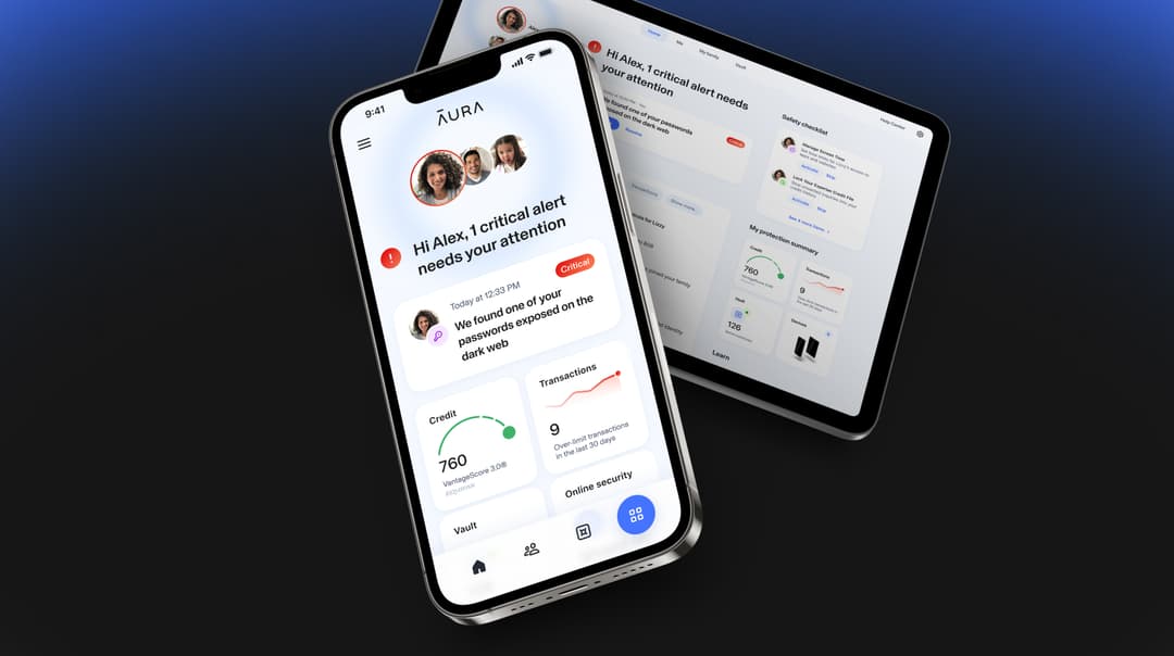 Aura app on phone and tablet
